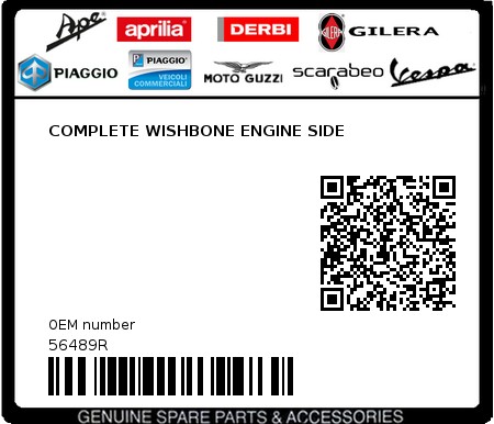 Product image: Piaggio - 56489R - COMPLETE WISHBONE ENGINE SIDE  0