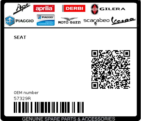 Product image: Piaggio - 57329R - SEAT  0