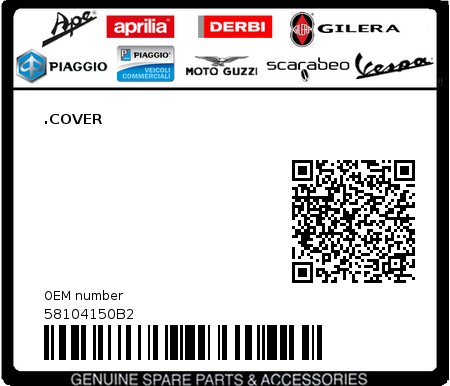 Product image: Piaggio - 58104150B2 - .COVER  0