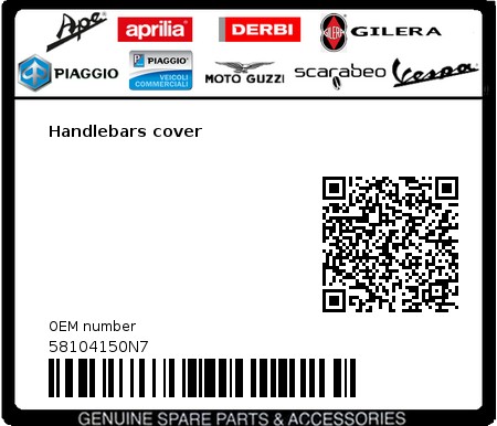 Product image: Piaggio - 58104150N7 - Handlebars cover  0