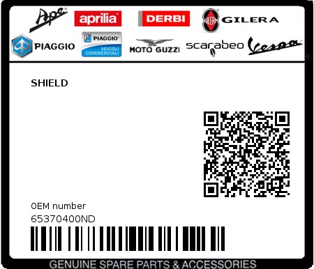 Product image: Piaggio - 65370400ND - SHIELD  0