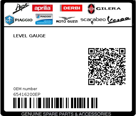 Product image: Piaggio - 65416200EP - LEVEL GAUGE  0
