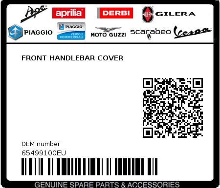 Product image: Piaggio - 65499100EU - FRONT HANDLEBAR COVER  0