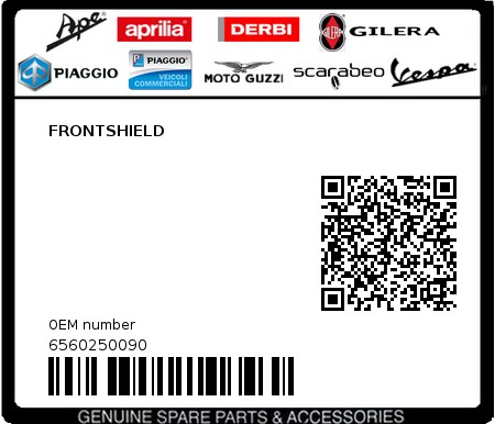 Product image: Piaggio - 6560250090 - FRONTSHIELD  0