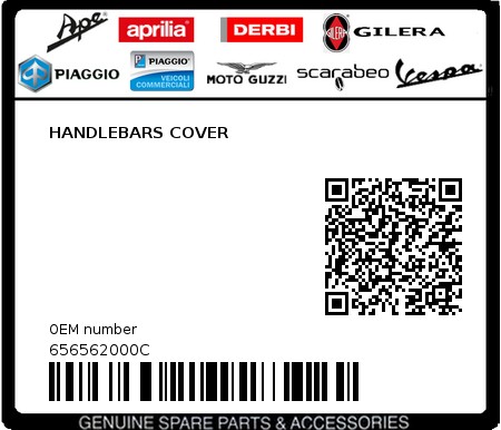Product image: Piaggio - 656562000C - HANDLEBARS COVER  0