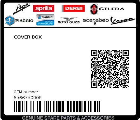 Product image: Piaggio - 656675000P - COVER BOX  0