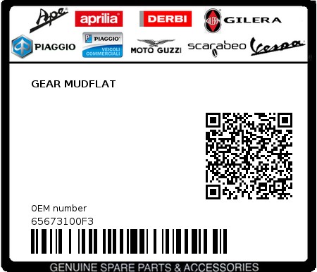 Product image: Piaggio - 65673100F3 - GEAR MUDFLAT  0