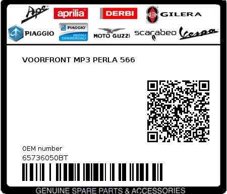 Product image: Piaggio - 65736050BT - VOORFRONT MP3 PERLA 566  0