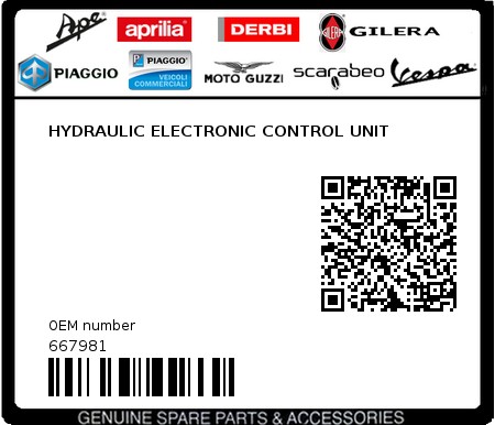 Product image: Piaggio - 667981 - HYDRAULIC ELECTRONIC CONTROL UNIT  0