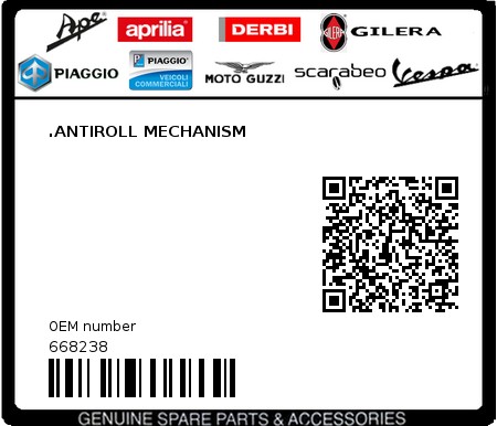 Product image: Piaggio - 668238 - .ANTIROLL MECHANISM  0