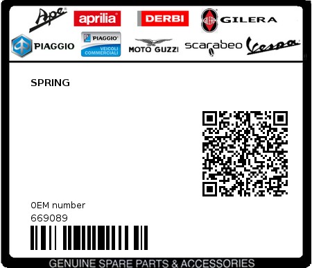 Product image: Piaggio - 669089 - SPRING  0