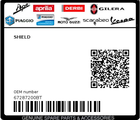 Product image: Piaggio - 67287200BT - SHIELD  0