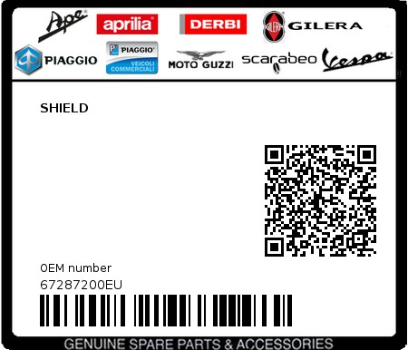 Product image: Piaggio - 67287200EU - SHIELD  0