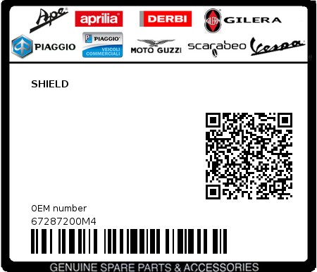 Product image: Piaggio - 67287200M4 - SHIELD  0