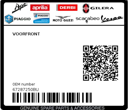 Product image: Piaggio - 67287250BU - VOORFRONT  0