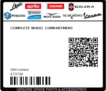 Product image: Piaggio - 673736 - COMPLETE WHEEL COMPARTMENT  0