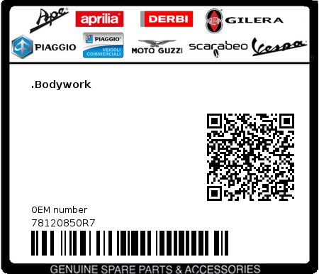 Product image: Piaggio - 78120850R7 - .Bodywork  0