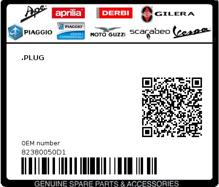 Product image: Piaggio - 82380050D1 - .PLUG  0