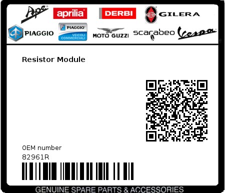 Product image: Piaggio - 82961R - Resistor Module   0