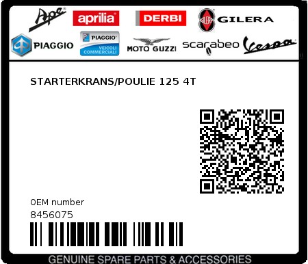 Product image: Piaggio - 8456075 - STARTERKRANS/POULIE 125 4T  0