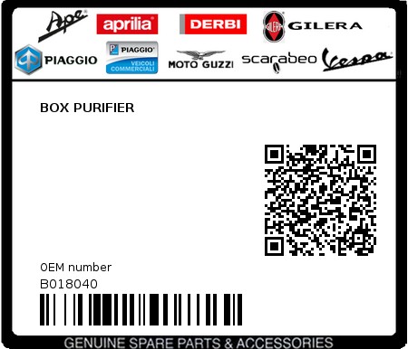 Product image: Piaggio - B018040 - BOX PURIFIER  0