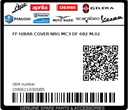 Product image: Piaggio - CM06110300B5 - FF H/BAR COVER NRG MC3 DF 682 M.02  0
