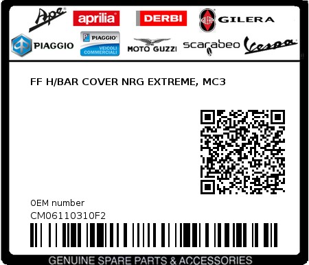Product image: Piaggio - CM06110310F2 - FF H/BAR COVER NRG EXTREME, MC3  0