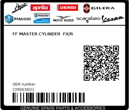 Product image: Piaggio - CM063601 - FF MASTER CYLINDER  FX/R  0