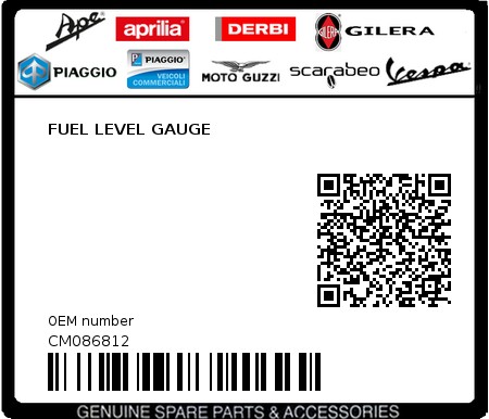 Product image: Piaggio - CM086812 - FUEL LEVEL GAUGE  0