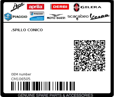 Product image: Piaggio - CM106505 - .SPILLO CONICO  0