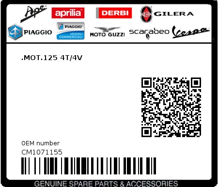 Product image: Piaggio - CM1071155 - .MOT.125 4T/4V  0