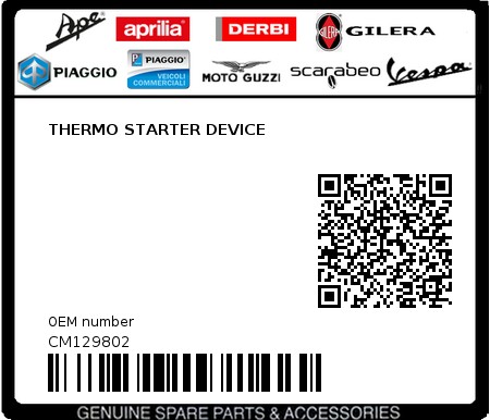 Product image: Piaggio - CM129802 - THERMO STARTER DEVICE  0