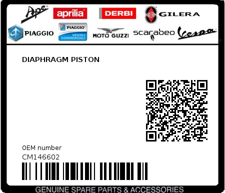 Product image: Piaggio - CM146602 - DIAPHRAGM PISTON  0