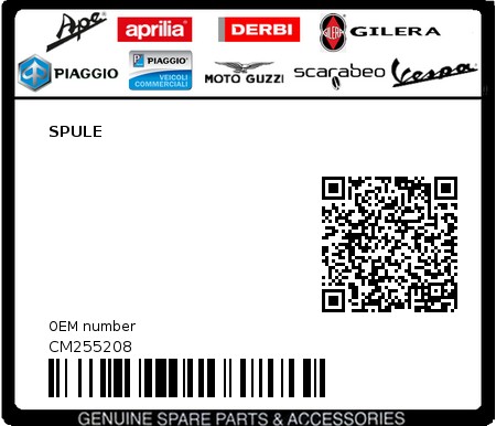 Product image: Piaggio - CM255208 - SPULE  0