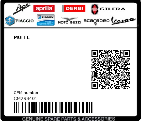 Product image: Piaggio - CM293401 - MUFFE  0