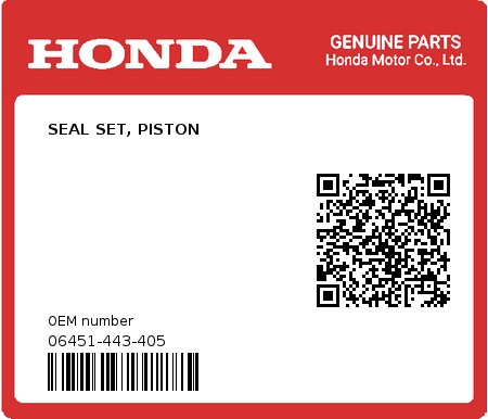 Product image: Honda - 06451-443-405 - SEAL SET, PISTON  0