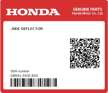Product image: Honda - 08R81-MGE-800 - .SIDE DEFLECTOR  0