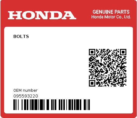 Product image: Honda - 095593220 - BOLTS  0