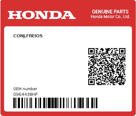 Product image: Honda - 0964438HF - CONJ.FREIOS  0