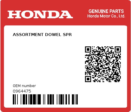 Product image: Honda - 0964475 - ASSORTMENT DOWEL SPR  0