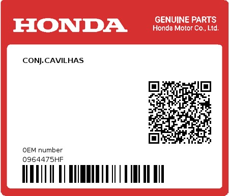 Product image: Honda - 0964475HF - CONJ.CAVILHAS  0