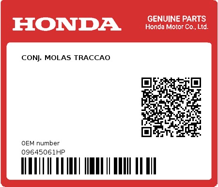 Product image: Honda - 09645061HP - CONJ. MOLAS TRACCAO  0