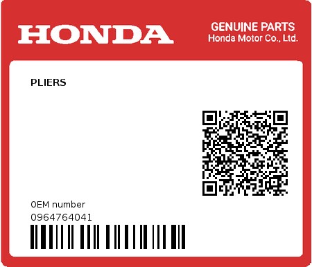 Product image: Honda - 0964764041 - PLIERS  0