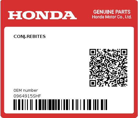 Product image: Honda - 0964915SHF - CONJ.REBITES  0