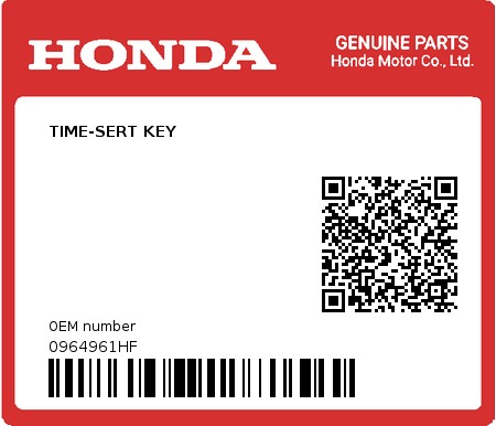 Product image: Honda - 0964961HF - TIME-SERT KEY  0