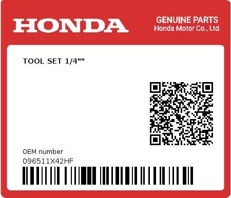 Product image: Honda - 096511X42HF - TOOL SET 1/4""  0