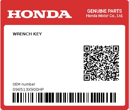 Product image: Honda - 096513X900HP - WRENCH KEY  0