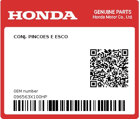 Product image: Honda - 096563X100HP - CONJ. PINCOES E ESCO  0