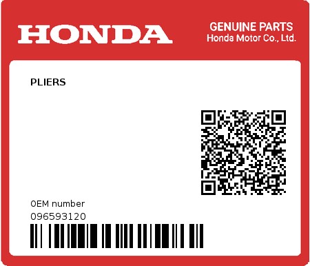 Product image: Honda - 096593120 - PLIERS  0