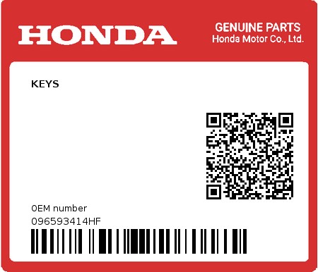 Product image: Honda - 096593414HF - KEYS  0